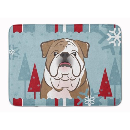 MICASA Winter Holiday English Bulldog Machine Washable Memory Foam Mat MI750441